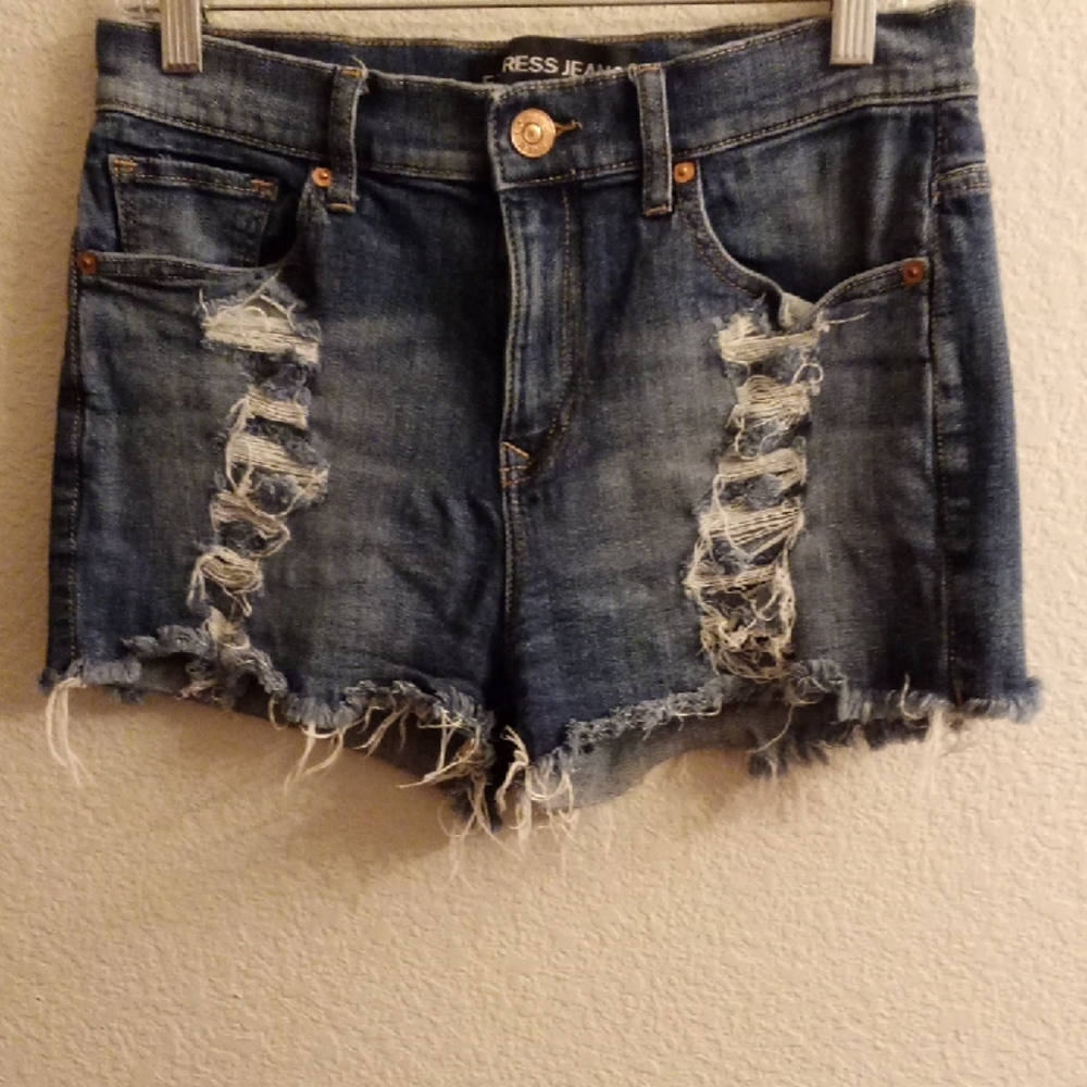 Express Jeans Distressed Denim Size 4 Shorts B8 X